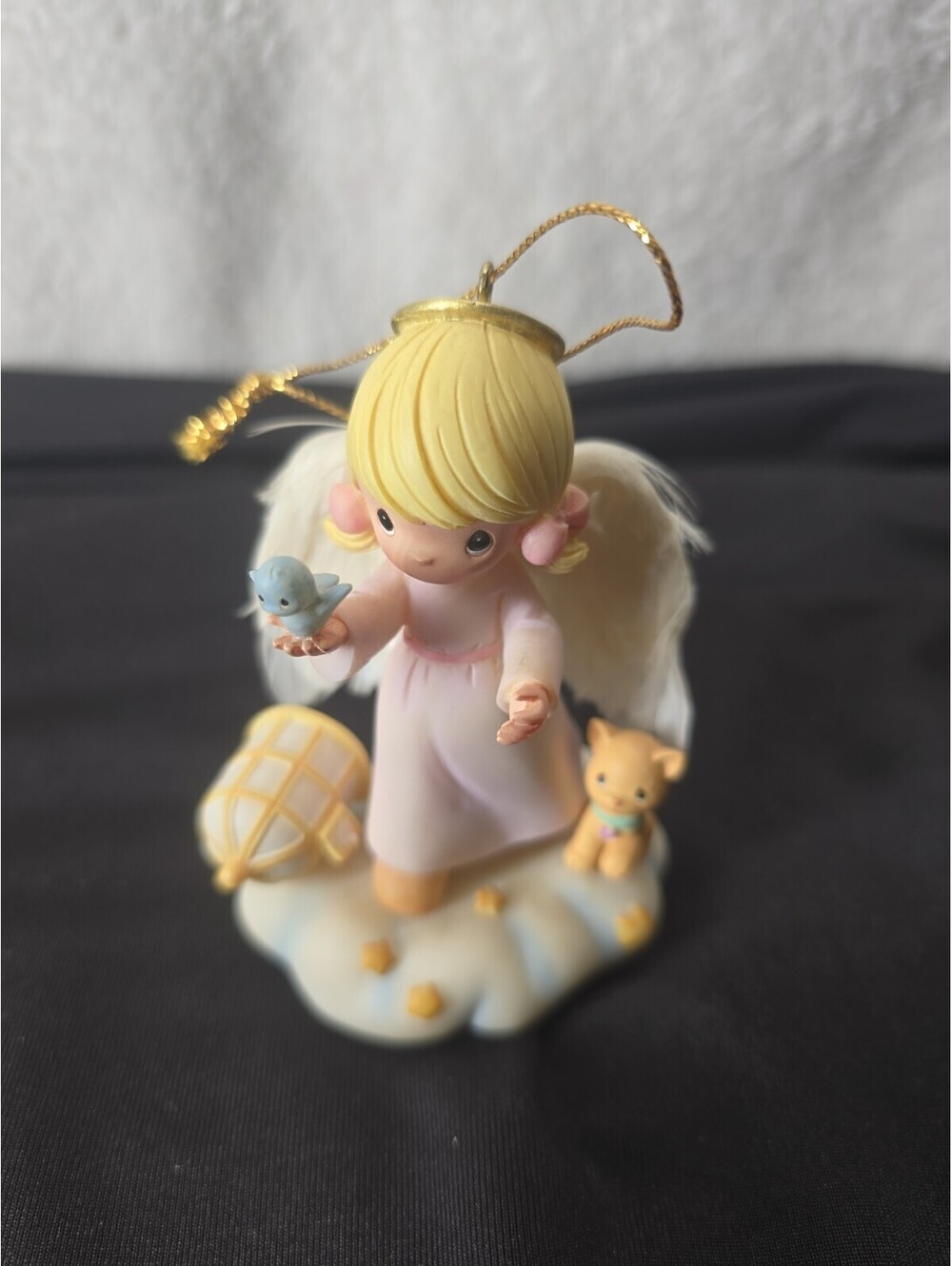 Precious Moments  Angel Ornament Bradford "Love Sets Us Free" Cat And Bird